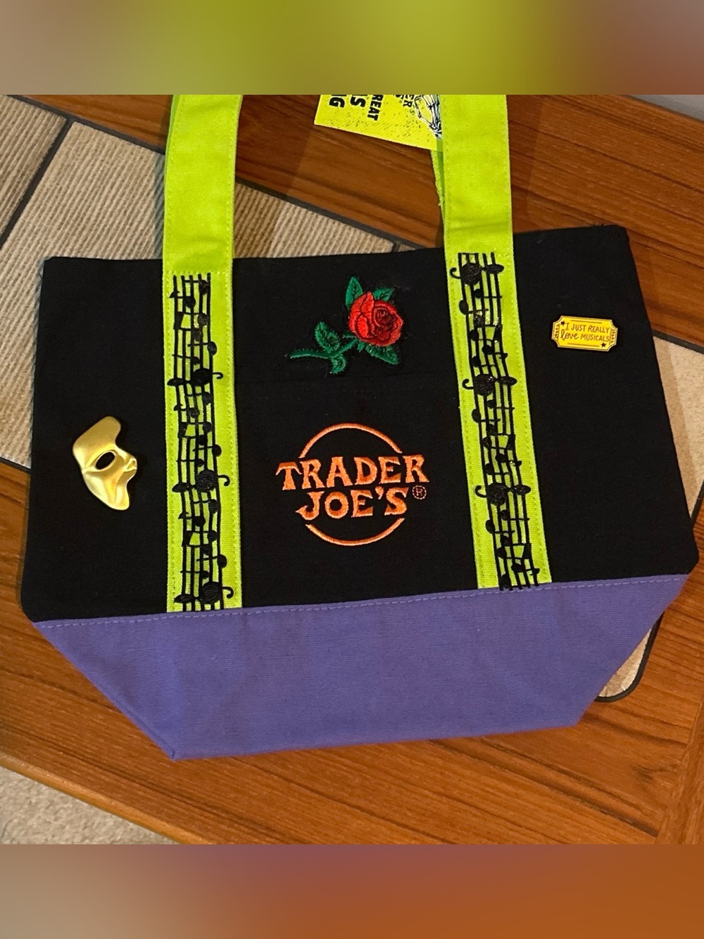 Upcycled Trader Joe's Phantom of the Opera Vibe Tote